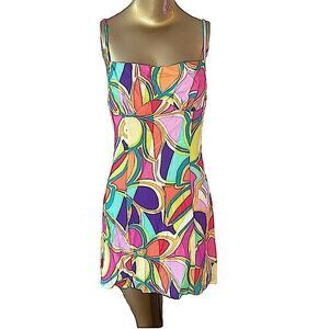Sky to Moon brightly colored, sundress, adjustable spaghetti straps, back zipper